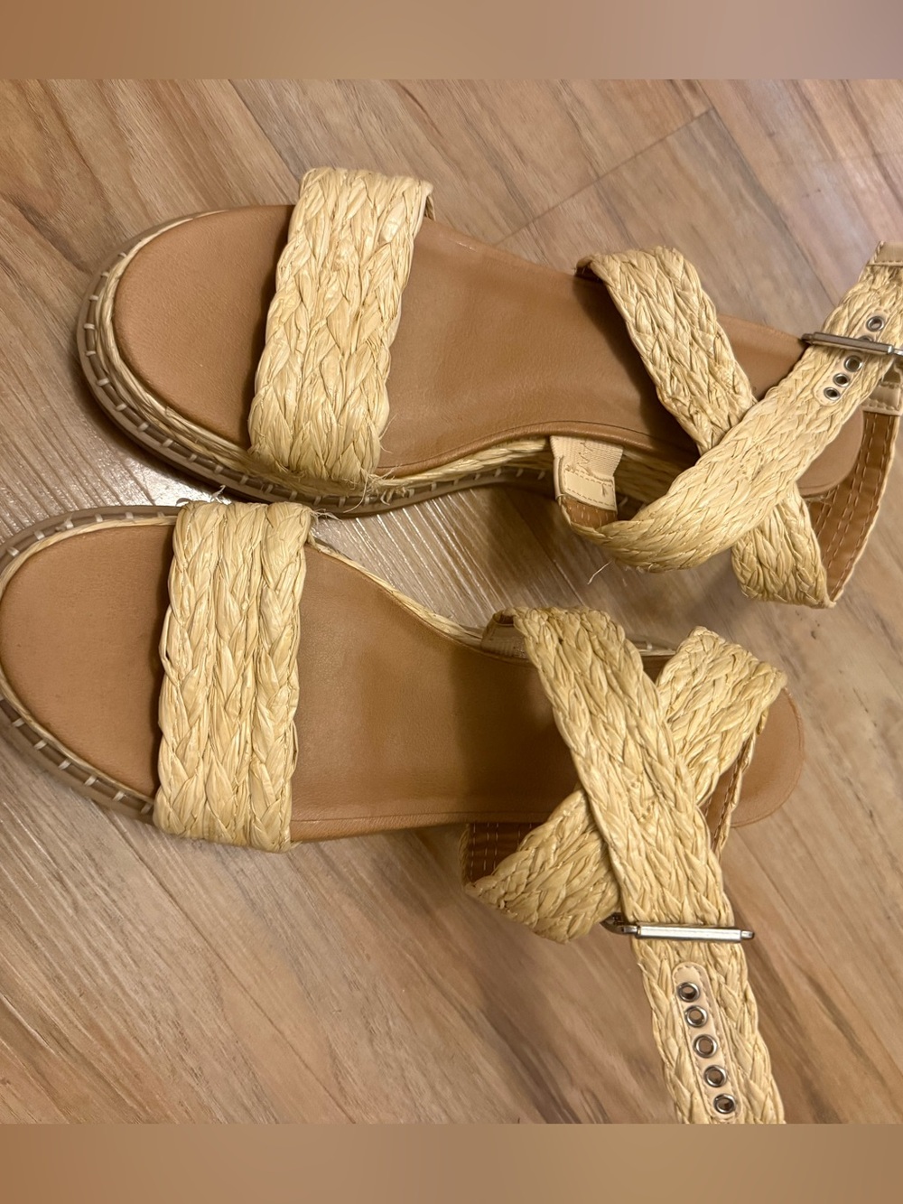Woven Strap Women’s Sandals in Natural Tan